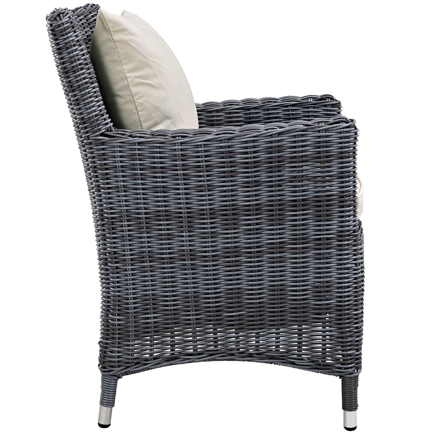 Modway Furniture Summon 2 Piece Outdoor Patio Sunbrella Dining Set - EEI-2313-GRY-BEI-SET