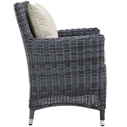 Modway Furniture Summon 2 Piece Outdoor Patio Sunbrella Dining Set - EEI-2313-GRY-BEI-SET