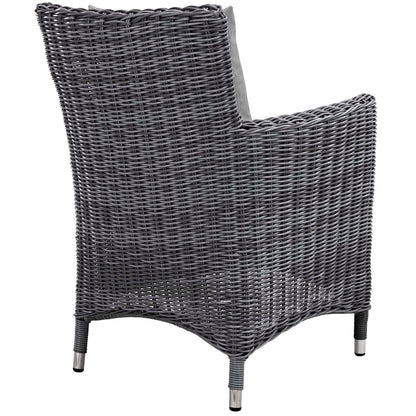 Modway Furniture Summon 2 Piece Outdoor Patio Sunbrella Dining Set - EEI-2313-GRY-BEI-SET