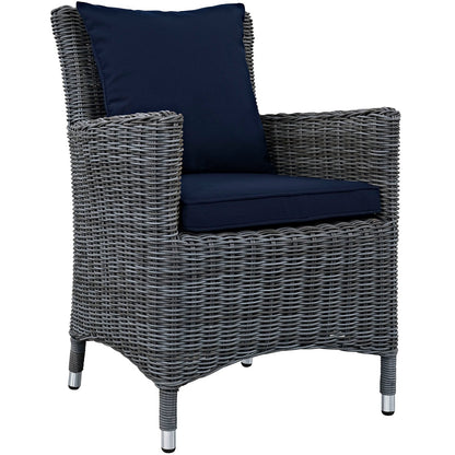 Modway Furniture Summon 2 Piece Outdoor Patio Sunbrella Dining Set - EEI-2313-GRY-BEI-SET