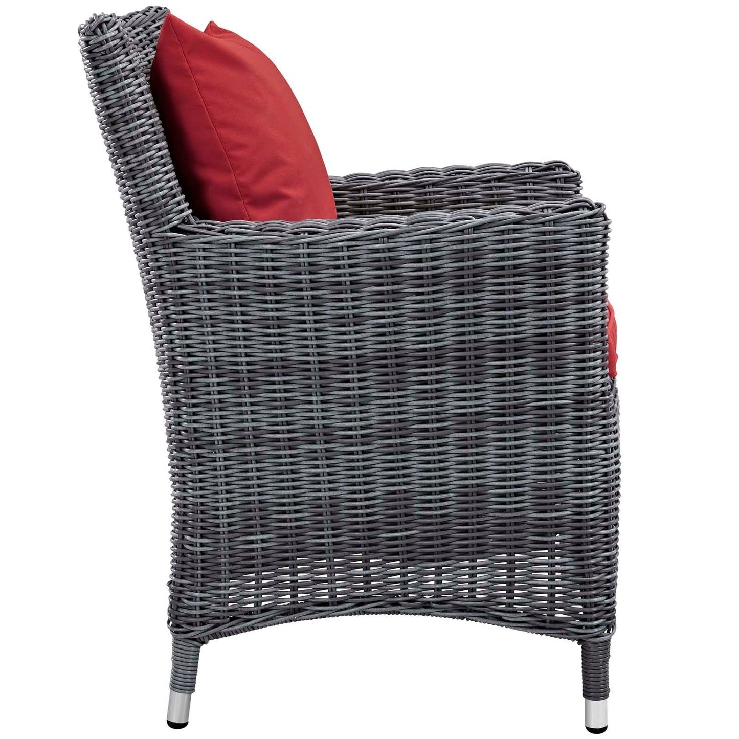 Modway Furniture Summon 2 Piece Outdoor Patio Sunbrella Dining Set - EEI-2313-GRY-BEI-SET