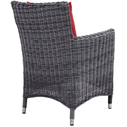 Modway Furniture Summon 2 Piece Outdoor Patio Sunbrella Dining Set - EEI-2313-GRY-BEI-SET