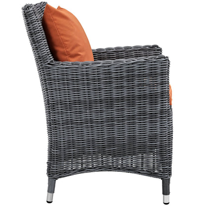 Modway Furniture Summon 2 Piece Outdoor Patio Sunbrella Dining Set - EEI-2313-GRY-BEI-SET