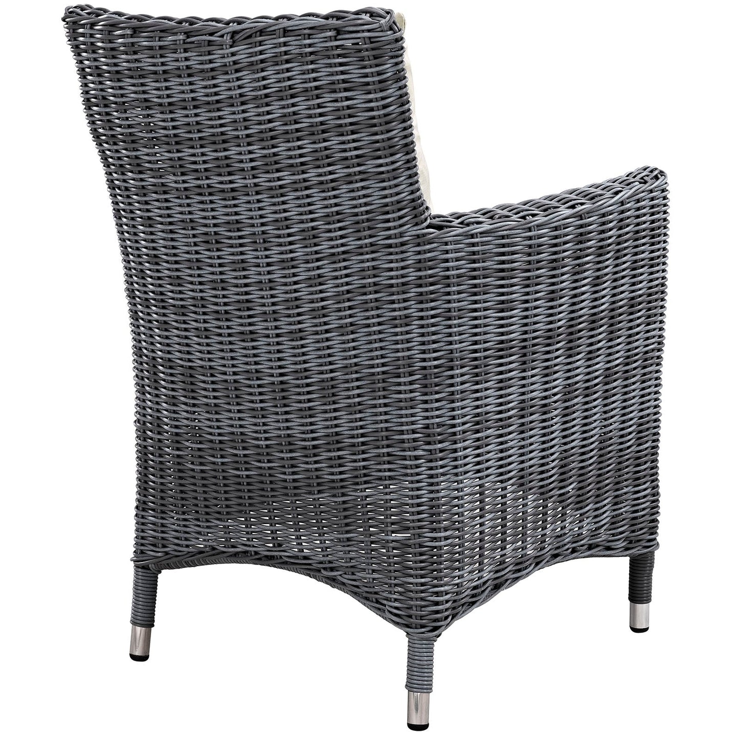 Modway Furniture Summon 4 Piece Outdoor Patio Sunbrella Dining Set - EEI-2314-GRY-BEI-SET