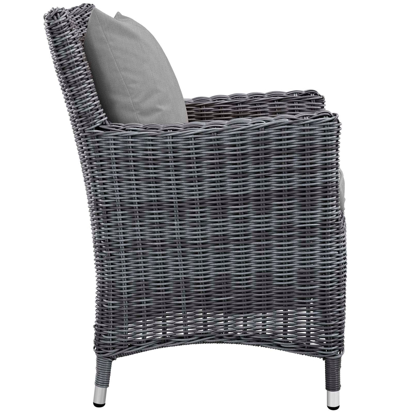 Modway Furniture Summon 4 Piece Outdoor Patio Sunbrella Dining Set - EEI-2314-GRY-BEI-SET