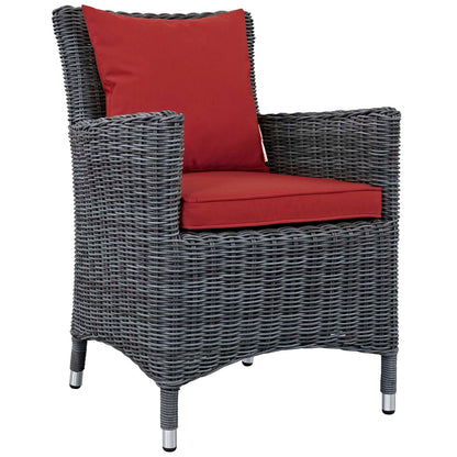 Modway Furniture Summon 4 Piece Outdoor Patio Sunbrella Dining Set - EEI-2314-GRY-BEI-SET