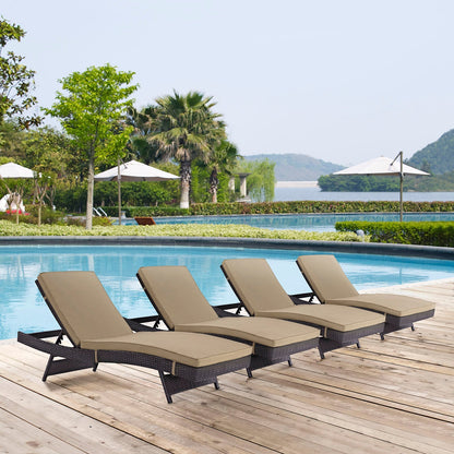 Modway Furniture Convene Chaise Outdoor Patio Set of 4 by Modway - EEI-2429-EXP-MOC-SET