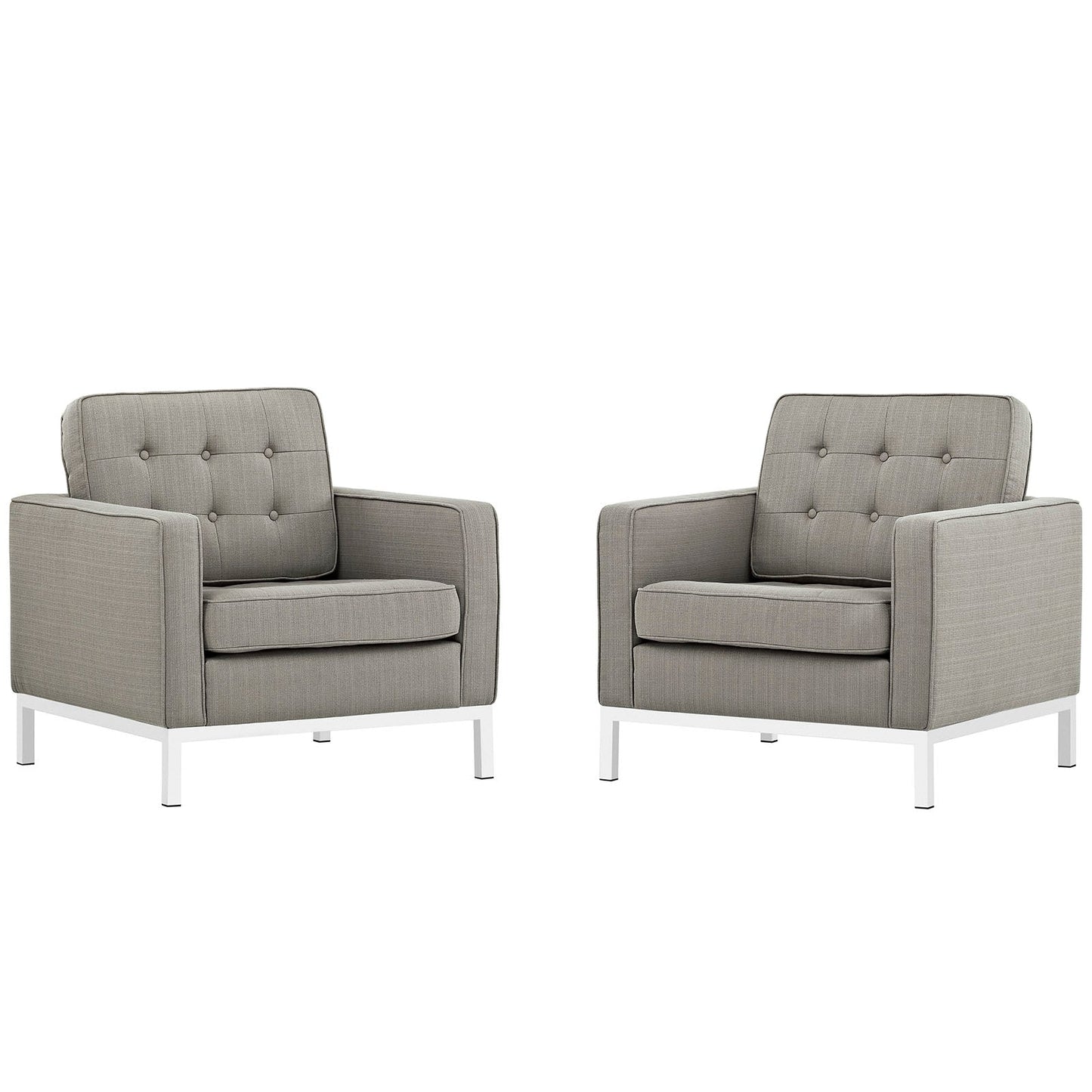 Modway furniture Loft Armchairs Upholstered Fabric Set of 2 - EEI-2440-LGR-SET