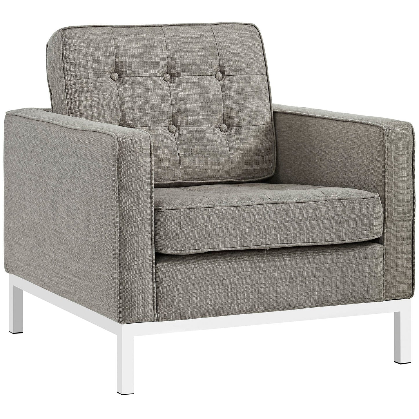Modway furniture Loft Armchairs Upholstered Fabric Set of 2 - EEI-2440-LGR-SET