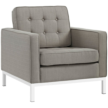 Modway furniture Loft Armchairs Upholstered Fabric Set of 2 - EEI-2440-LGR-SET