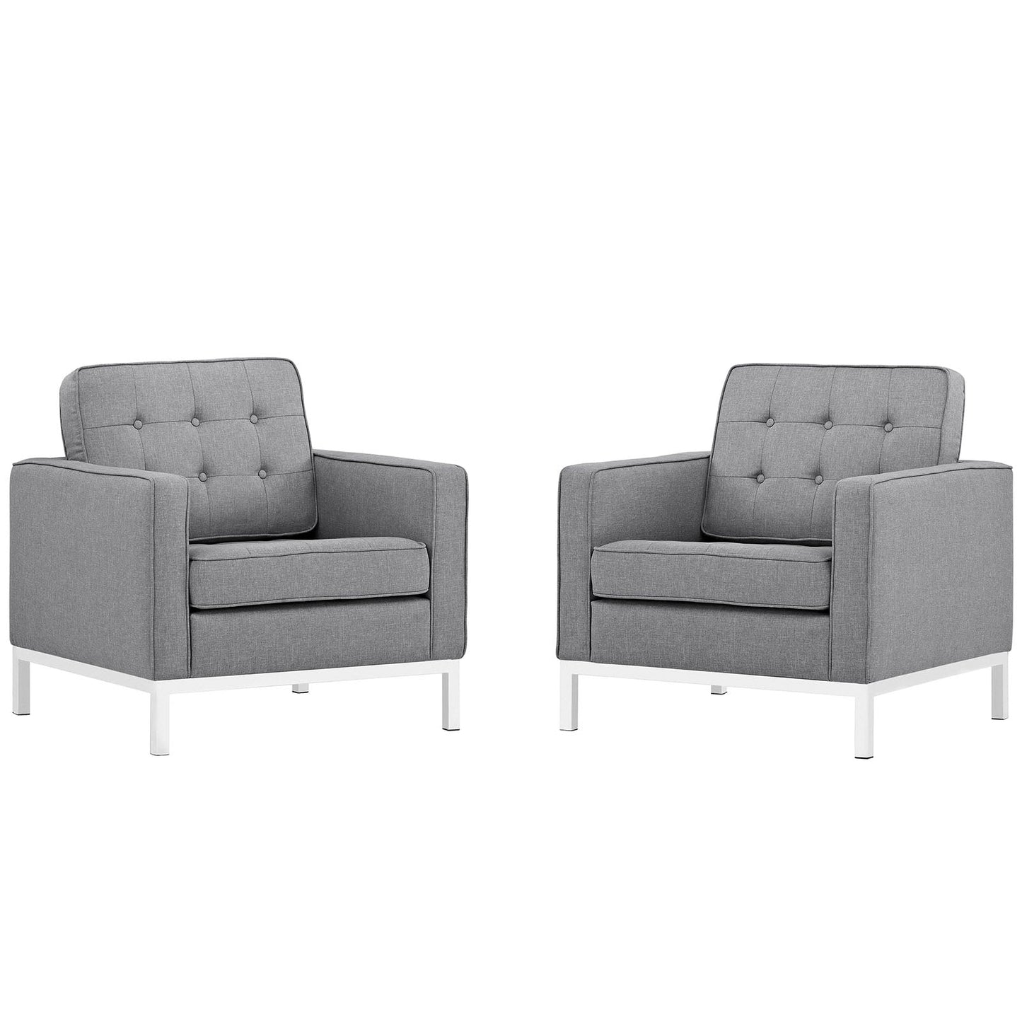 Modway furniture Loft Armchairs Upholstered Fabric Set of 2 - EEI-2440-LGR-SET