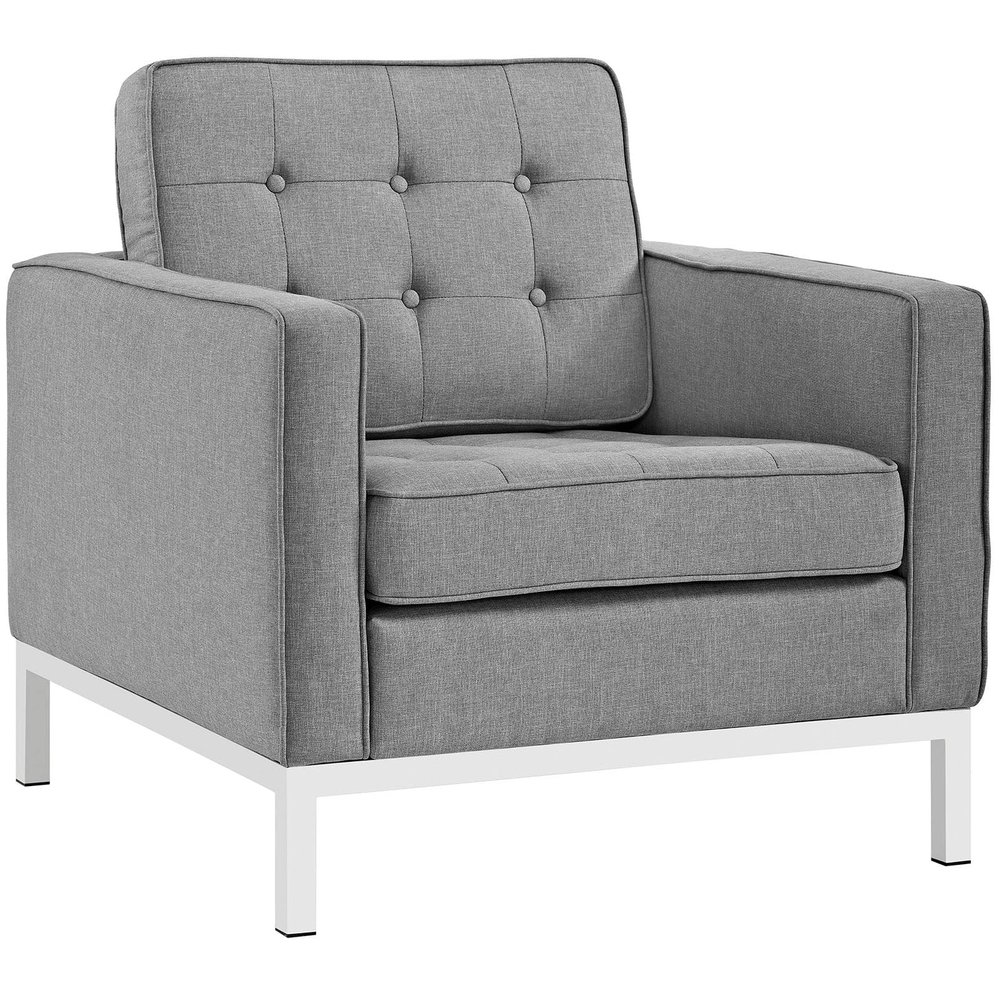 Modway furniture Loft Armchairs Upholstered Fabric Set of 2 - EEI-2440-LGR-SET