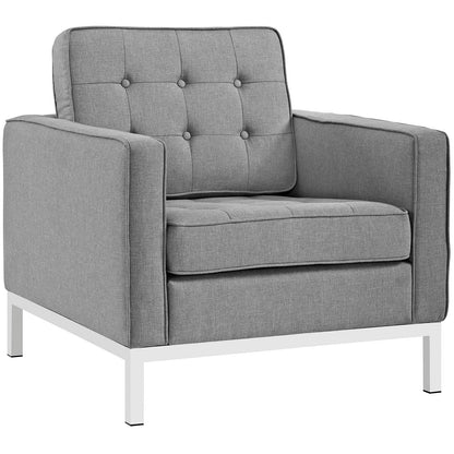 Modway furniture Loft Armchairs Upholstered Fabric Set of 2 - EEI-2440-LGR-SET