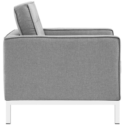 Modway furniture Loft Armchairs Upholstered Fabric Set of 2 - EEI-2440-LGR-SET