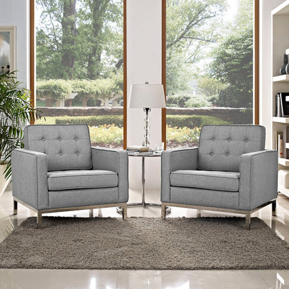 Modway furniture Loft Armchairs Upholstered Fabric Set of 2 - EEI-2440-LGR-SET