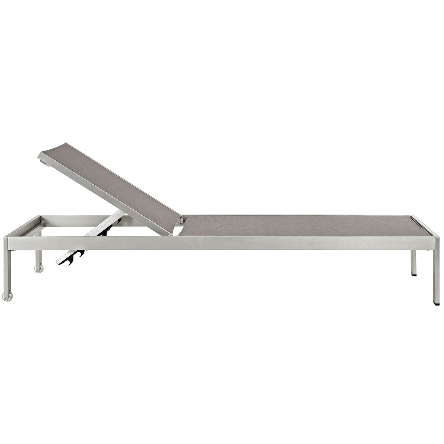 Modway Furniture Shore Chaise Outdoor Patio Aluminum Set of 2 – EEI-2472-SLV-BLK-SET
