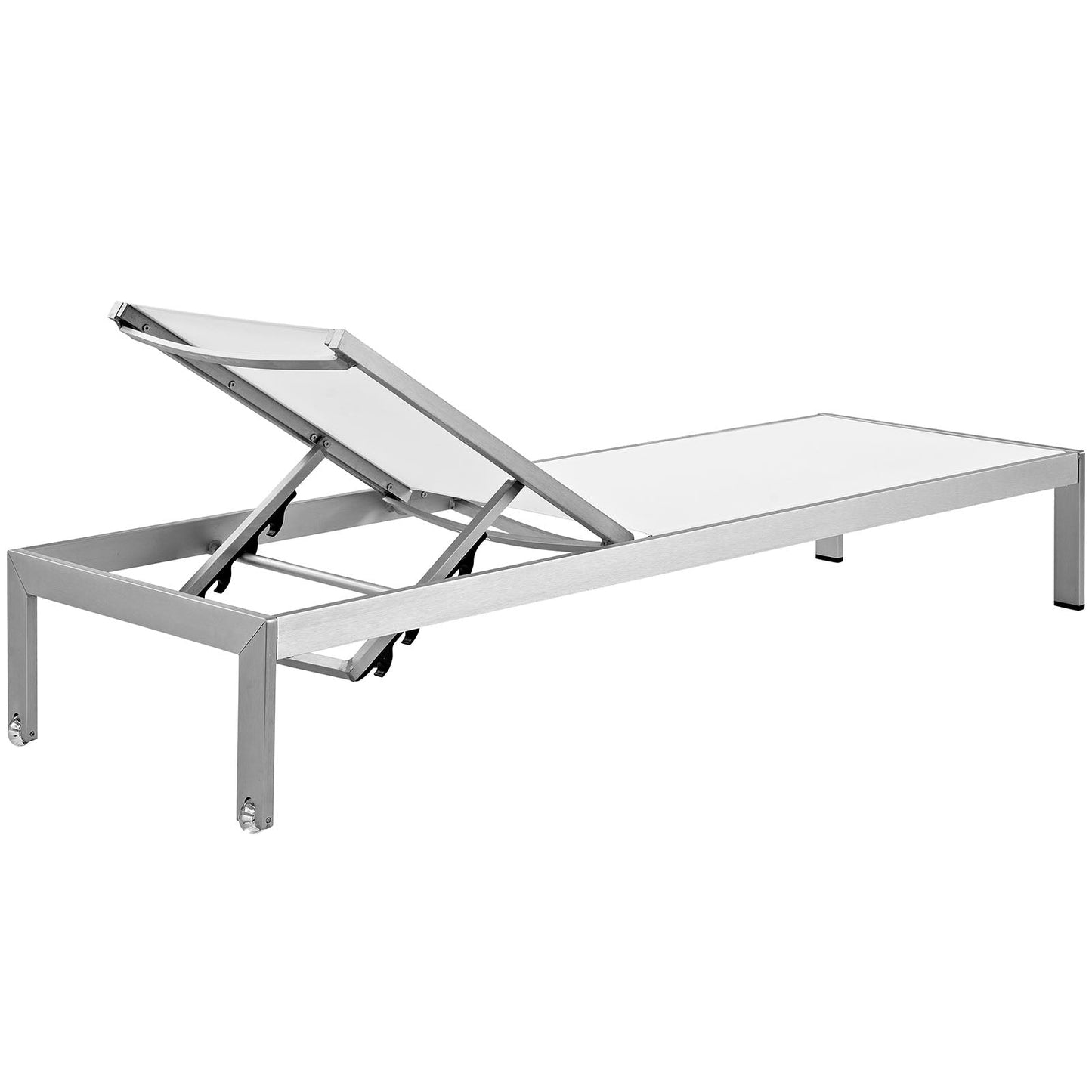 Modway Furniture Shore Chaise Outdoor Patio Aluminum Set of 2 – EEI-2472-SLV-BLK-SET