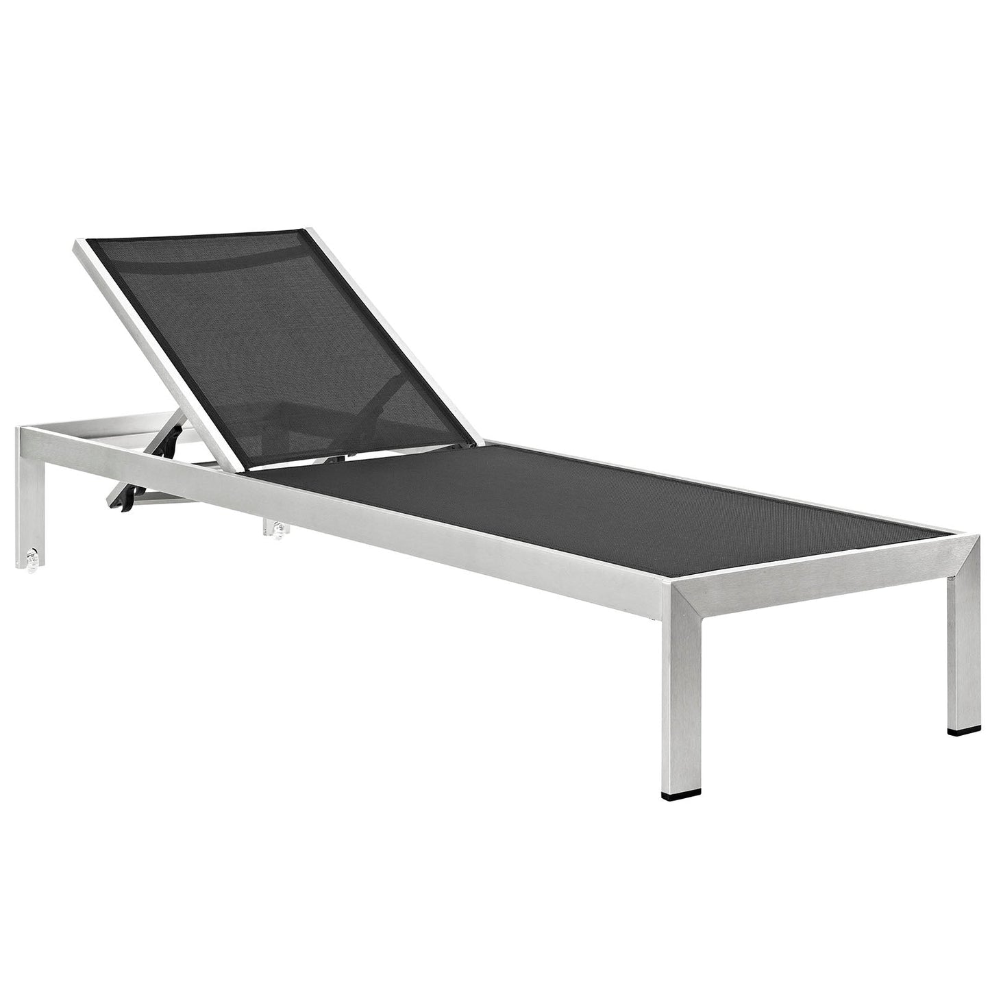 Modway Furniture Shore Chaise Outdoor Patio Aluminum Set of 6 – EEI-2474-SLV-BLK-SET