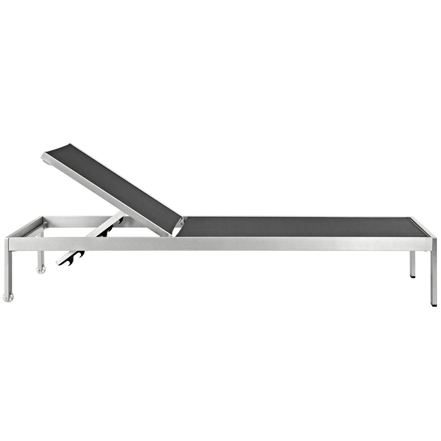 Modway Furniture Shore Chaise Outdoor Patio Aluminum Set of 6 – EEI-2474-SLV-BLK-SET