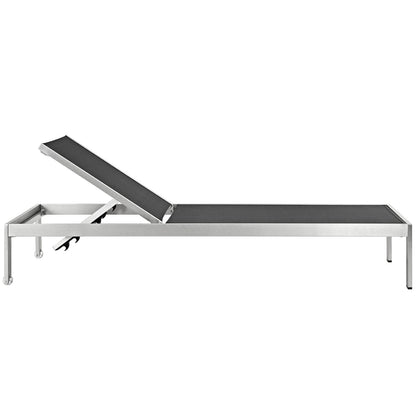 Modway Furniture Shore Chaise Outdoor Patio Aluminum Set of 6 – EEI-2474-SLV-BLK-SET