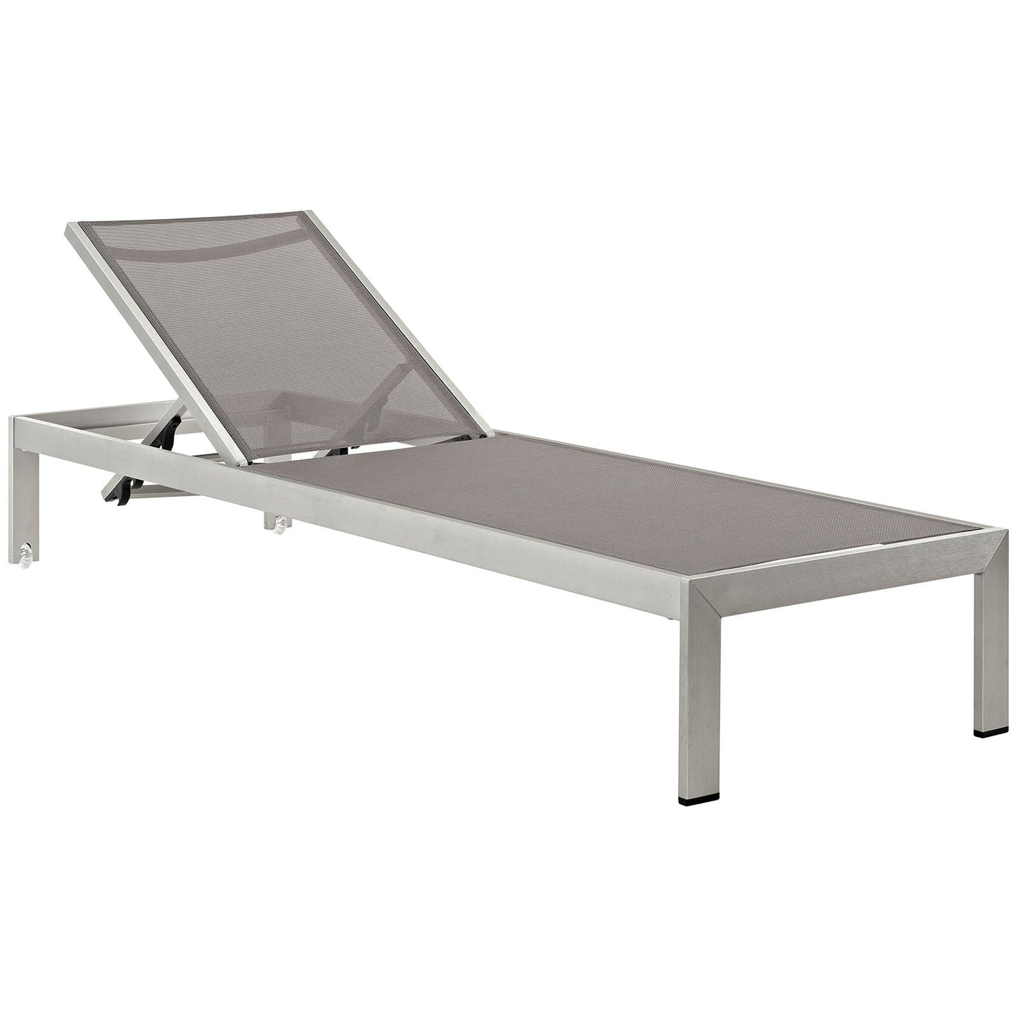 Modway Furniture Shore Chaise Outdoor Patio Aluminum Set of 6 – EEI-2474-SLV-BLK-SET