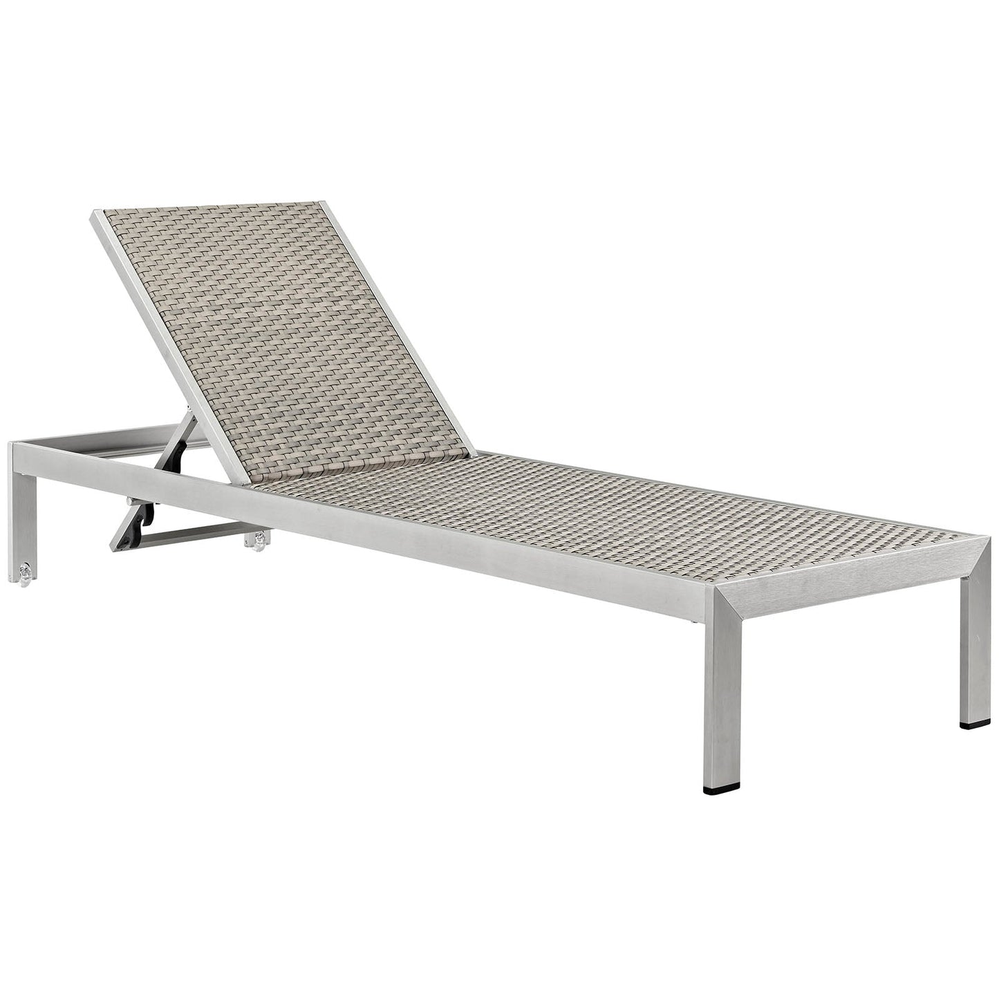 Modway Furniture Shore 3 Piece Outdoor Patio Aluminum Set – EEI-2476-SLV-GRY-SET