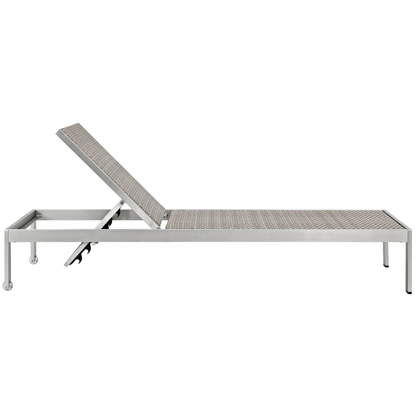 Modway Furniture Shore 3 Piece Outdoor Patio Aluminum Set – EEI-2476-SLV-GRY-SET
