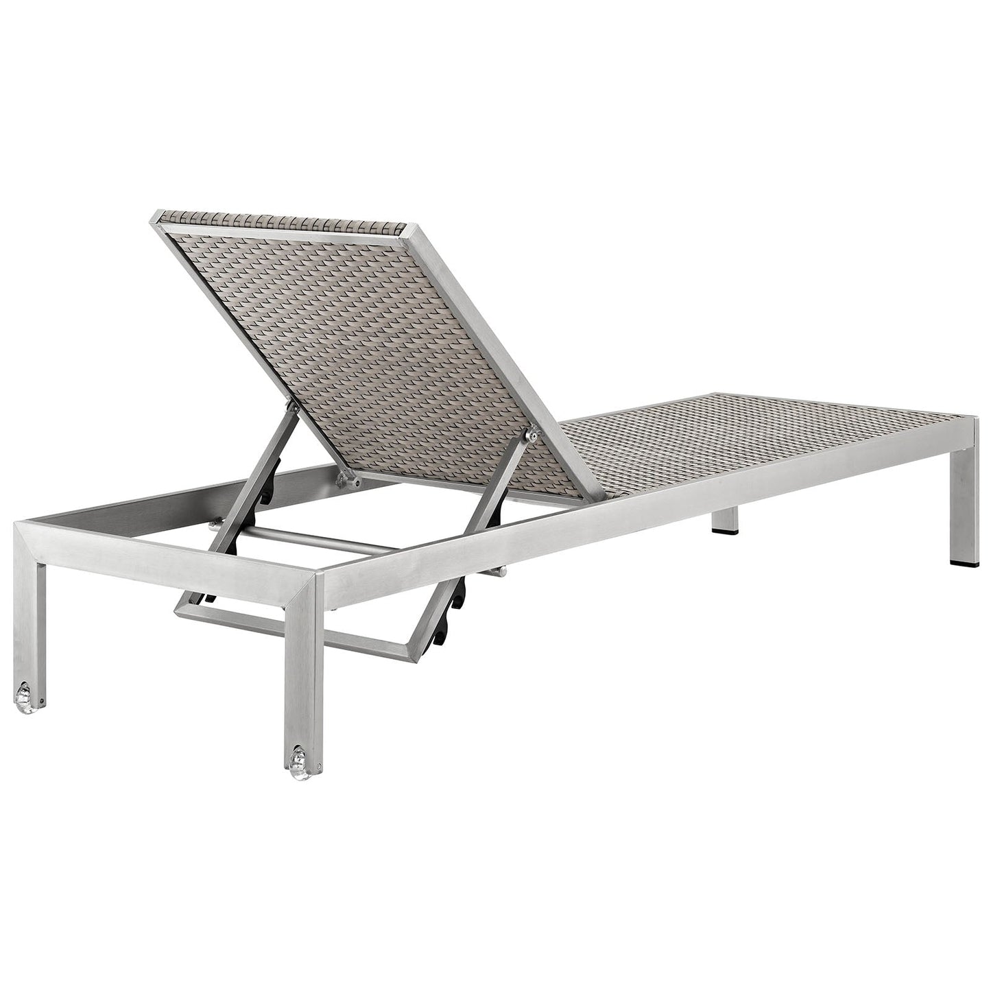 Modway Furniture Shore 3 Piece Outdoor Patio Aluminum Set – EEI-2476-SLV-GRY-SET