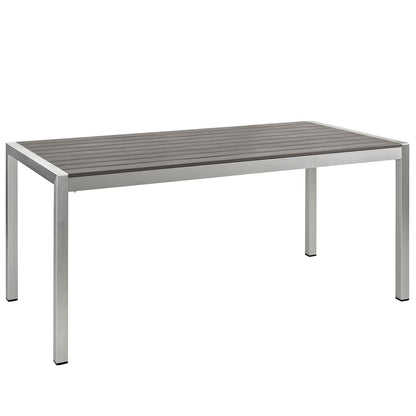 Modway Furniture Shore 5 Piece Outdoor Patio Aluminum Dining Set – EEI-2482-SLV-BLK-SET