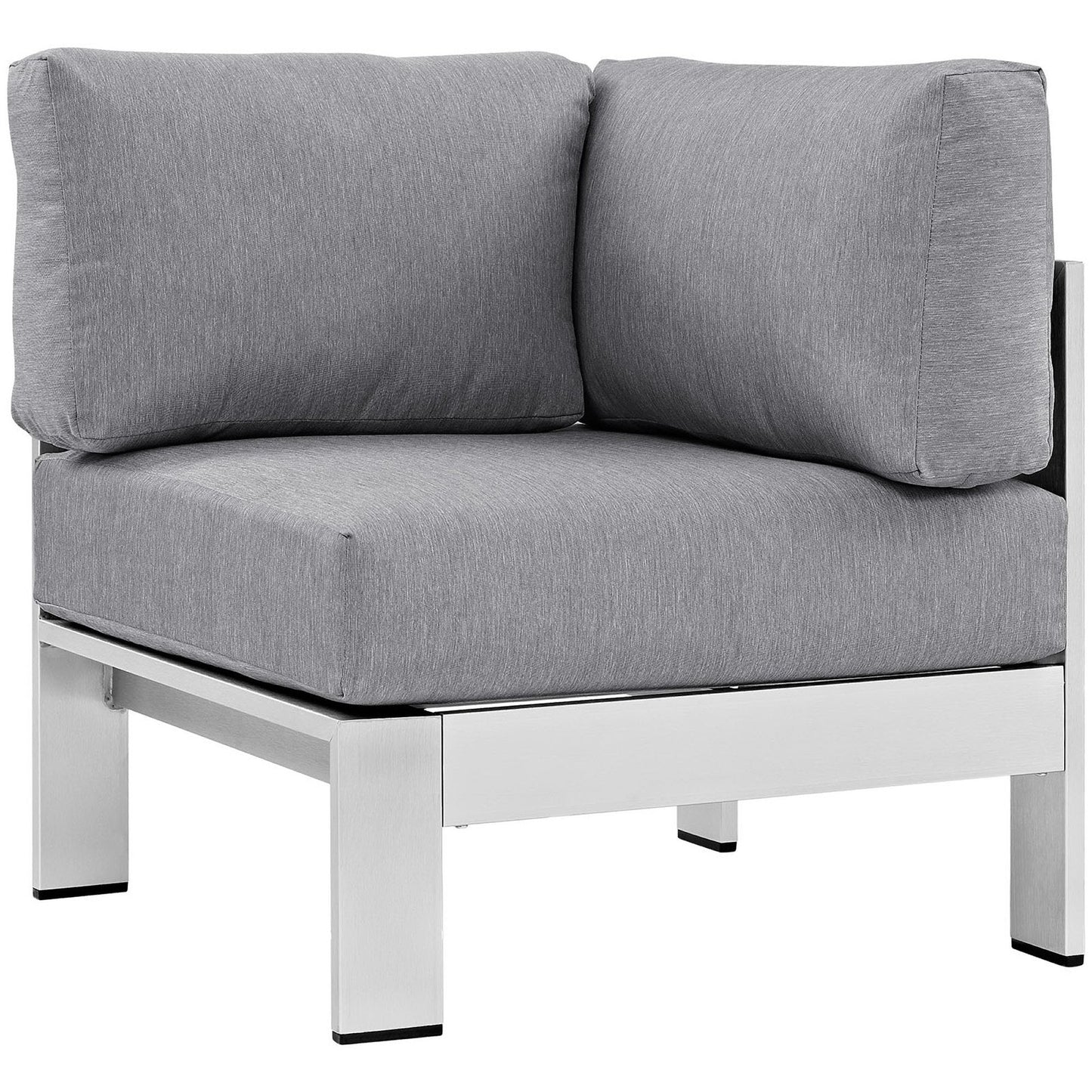 Modway Furniture Shore 5 Piece Outdoor Aluminum Sectional Sofa Set by Modway - EEI-2560-SLV-GRY