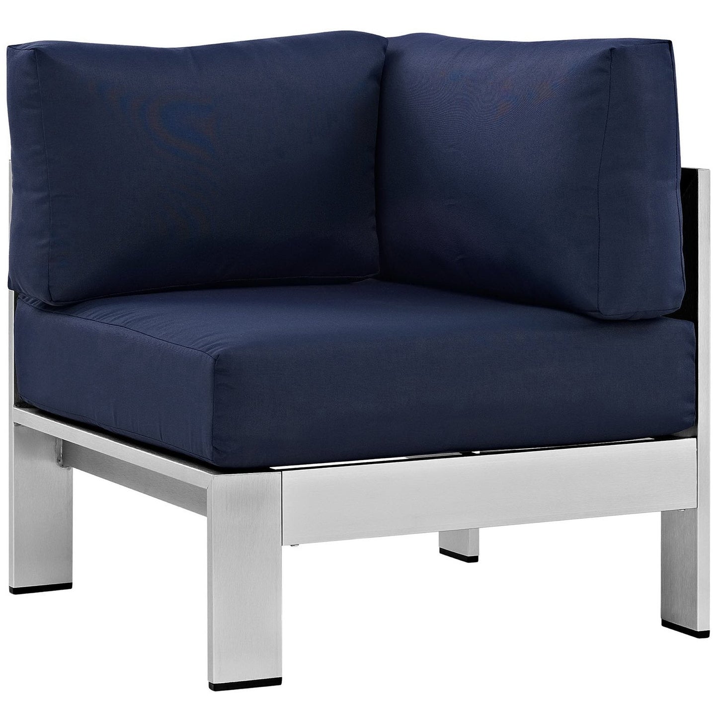 Modway Furniture Shore 5 Piece Outdoor Aluminum Sectional Sofa Set by Modway - EEI-2560-SLV-GRY