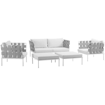 Modway Furniture Harmony 5 Piece Outdoor Patio Aluminum Sectional Sofa Set by Modway – EEI-2621