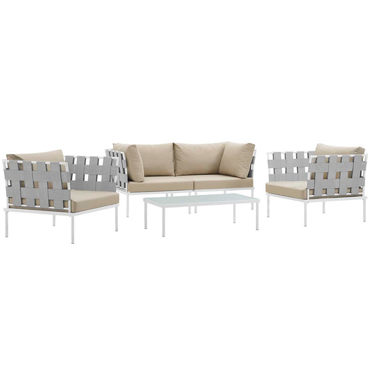 Modway Furniture Harmony 5  Piece Outdoor Patio Aluminum Sectional Sofa Set by Modway – EEI-2623