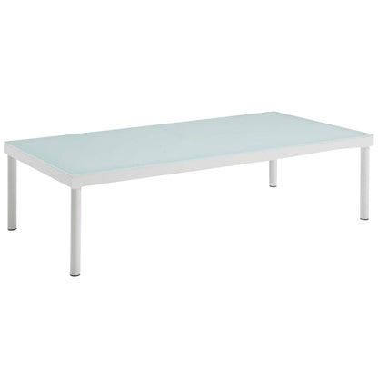 Modway Furniture Harmony 6 Piece Outdoor Patio Aluminum Sectional Sofa Set by Modway - EEI-2627-WHI-BEI-SET