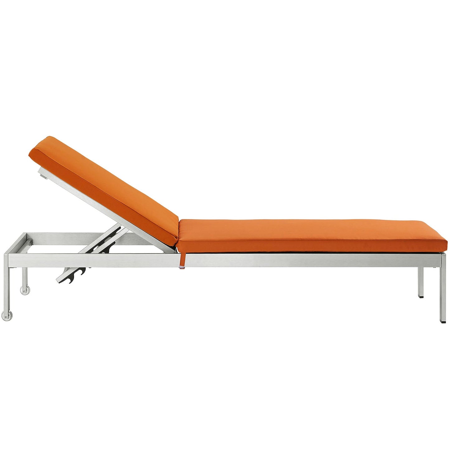 Modway Furniture Shore Outdoor Patio Aluminum Chaise with Cushions - EEI-2660-SLV-TRQ