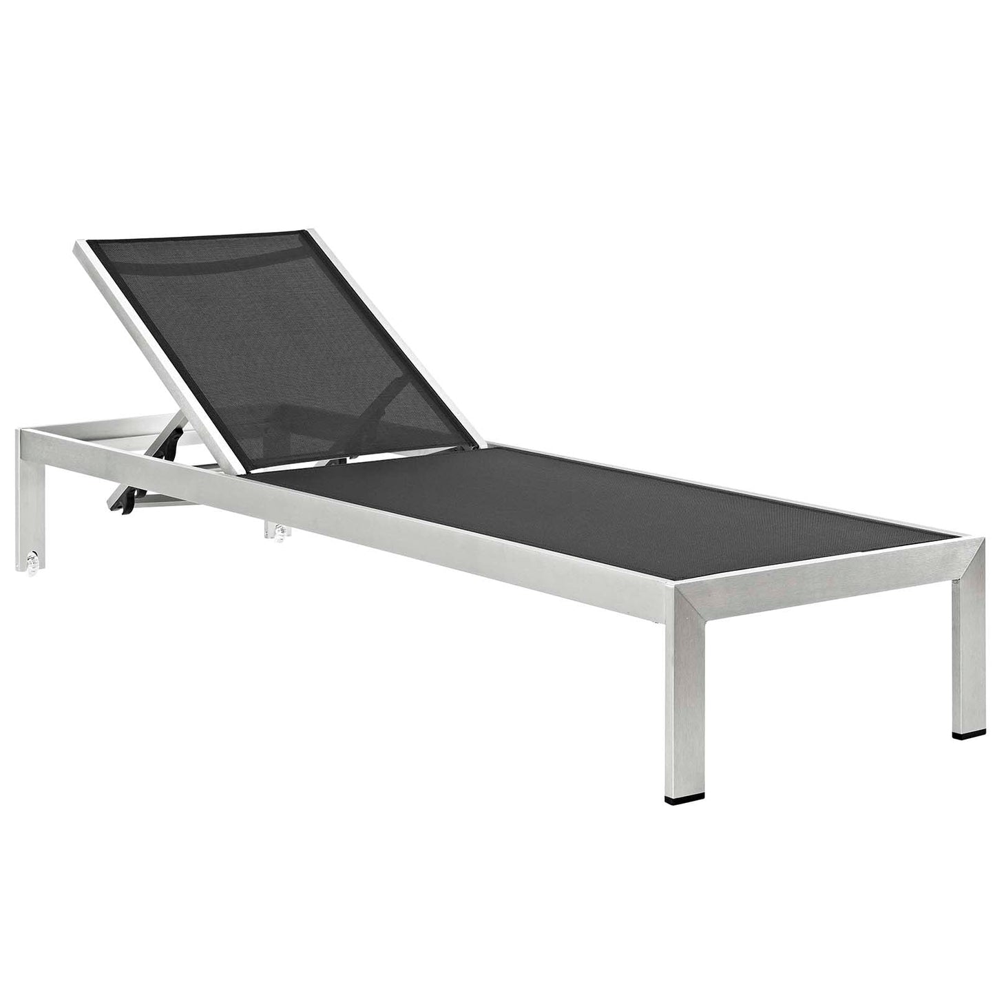 Modway Furniture  Shore Chaise with Cushions Outdoor Patio Aluminum Set of 2 - EEI-2737-SLV-TRQ-SET