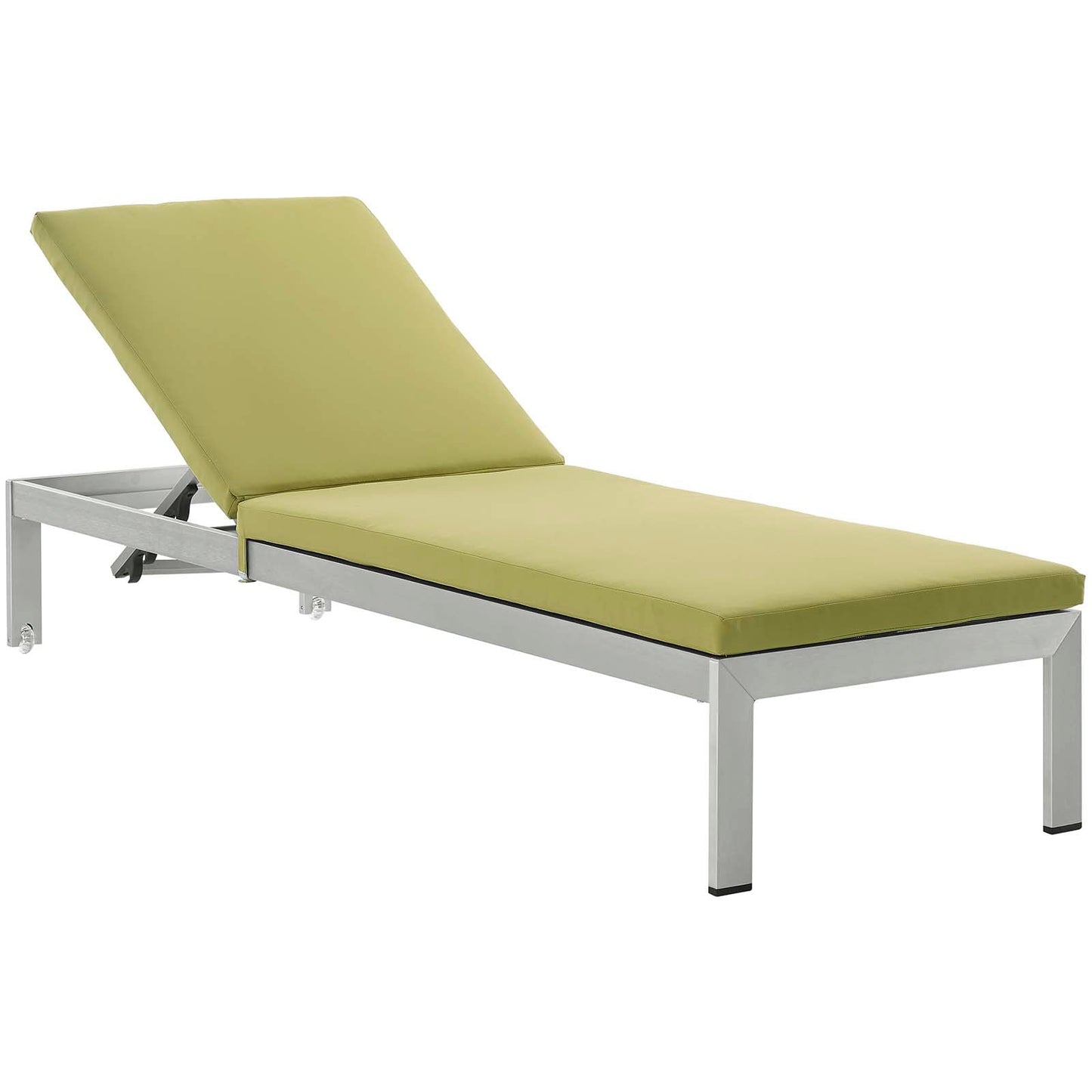 Modway Furniture  Shore Chaise with Cushions Outdoor Patio Aluminum Set of 2 - EEI-2737-SLV-TRQ-SET