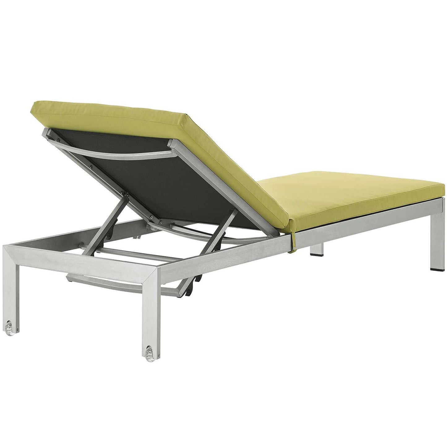 Modway Furniture  Shore Chaise with Cushions Outdoor Patio Aluminum Set of 2 - EEI-2737-SLV-TRQ-SET
