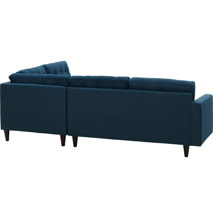 Modway furniture Empress 2 Piece Upholstered Fabric Right Facing Bumper Sectional - EEI-2797-AZU