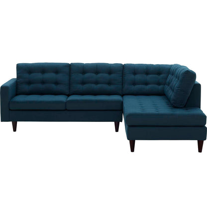 Modway furniture Empress 2 Piece Upholstered Fabric Right Facing Bumper Sectional - EEI-2797-AZU