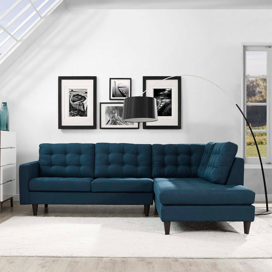 Modway furniture Empress 2 Piece Upholstered Fabric Right Facing Bumper Sectional - EEI-2797-AZU