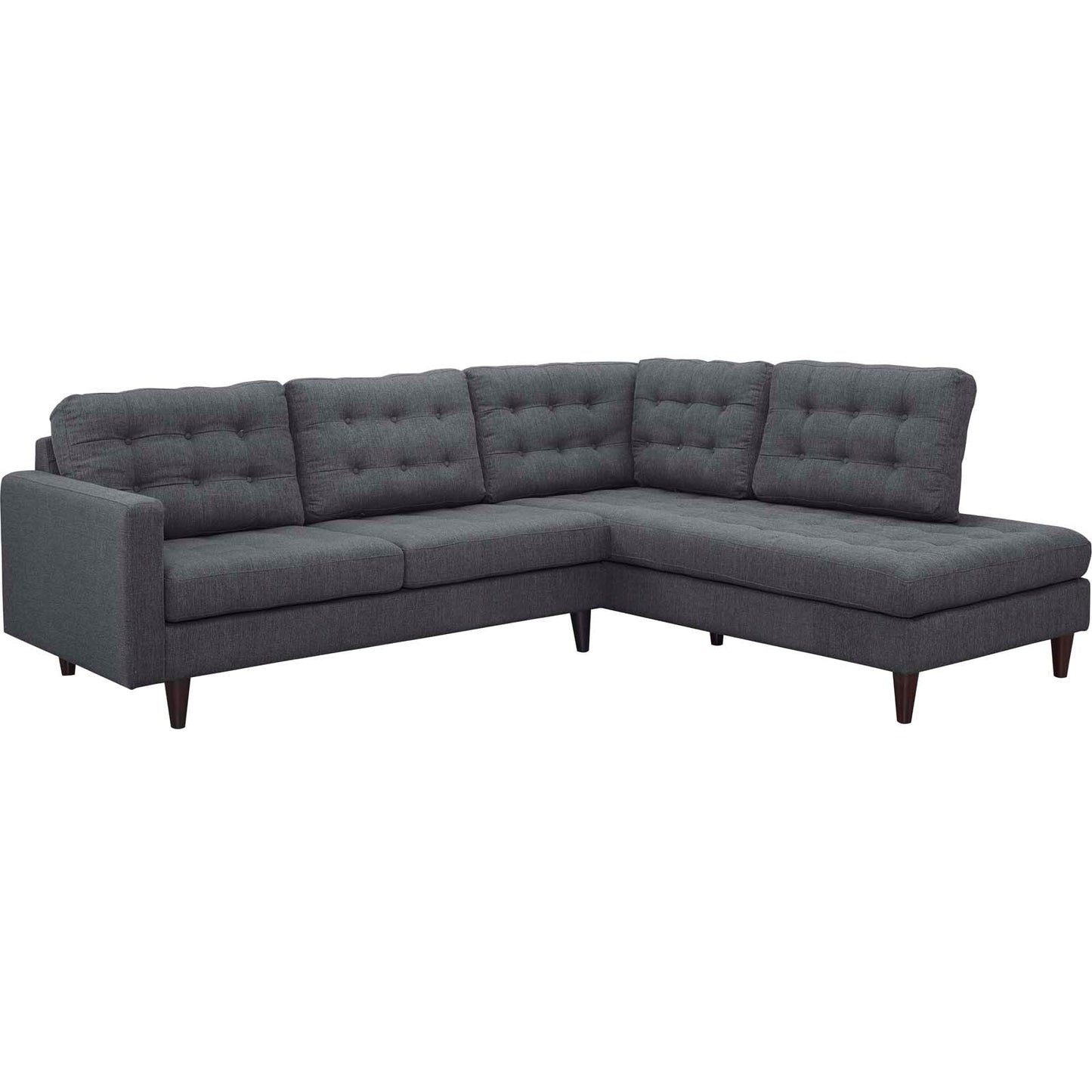 Modway furniture Empress 2 Piece Upholstered Fabric Right Facing Bumper Sectional - EEI-2797-AZU