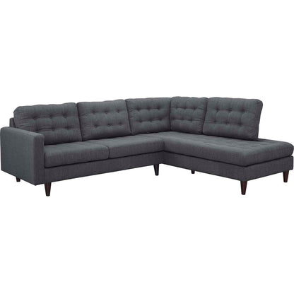 Modway furniture Empress 2 Piece Upholstered Fabric Right Facing Bumper Sectional - EEI-2797-AZU