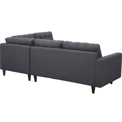 Modway furniture Empress 2 Piece Upholstered Fabric Right Facing Bumper Sectional - EEI-2797-AZU