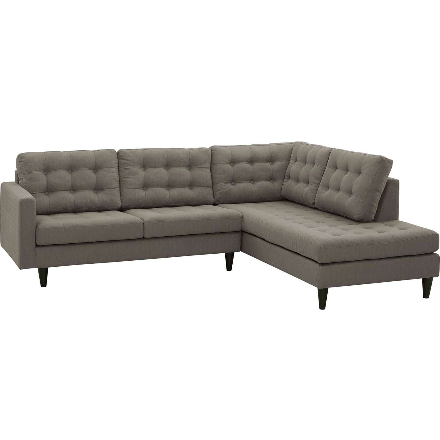 Modway furniture Empress 2 Piece Upholstered Fabric Right Facing Bumper Sectional - EEI-2797-AZU