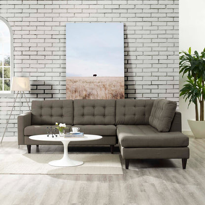 Modway furniture Empress 2 Piece Upholstered Fabric Right Facing Bumper Sectional - EEI-2797-AZU