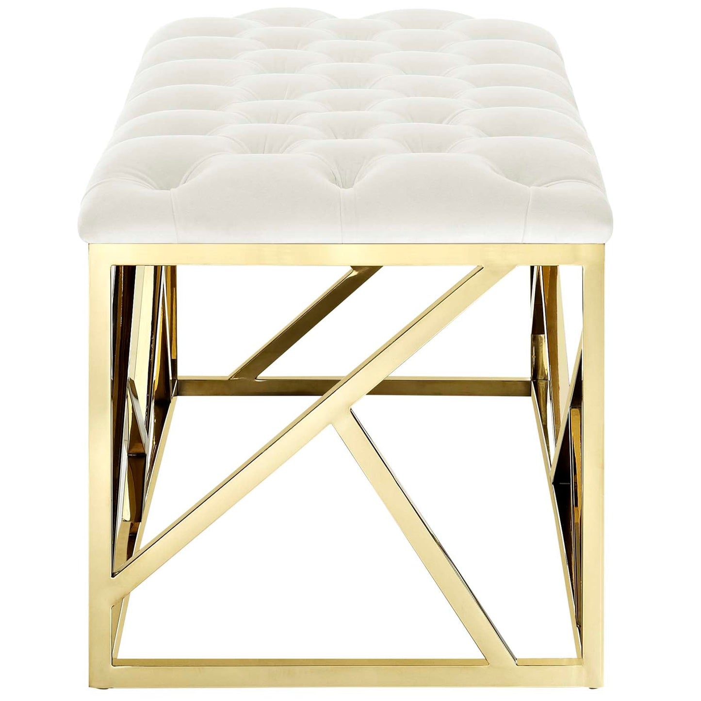 Modway furniture Intersperse Bench - EEI-2847-GLD-IVO