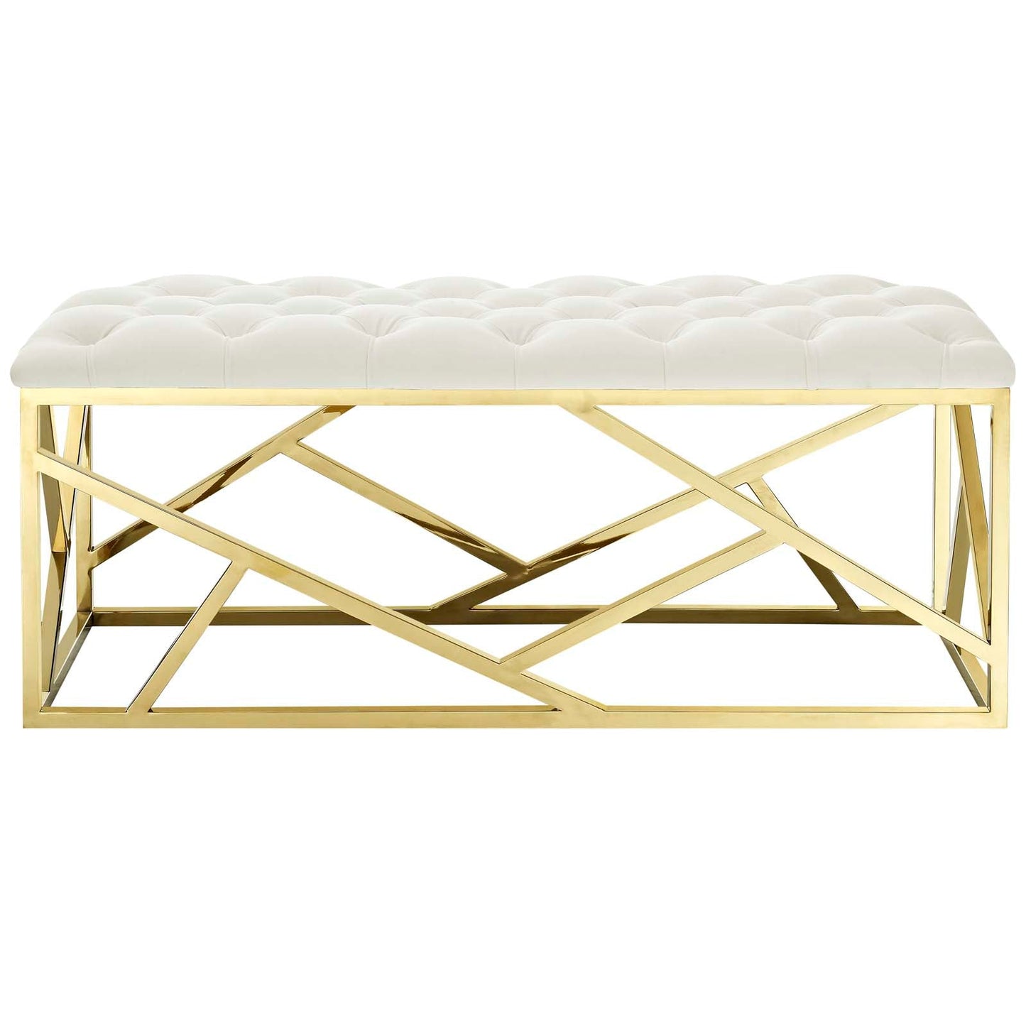 Modway furniture Intersperse Bench - EEI-2847-GLD-IVO