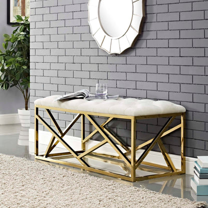 Modway furniture Intersperse Bench - EEI-2847-GLD-IVO