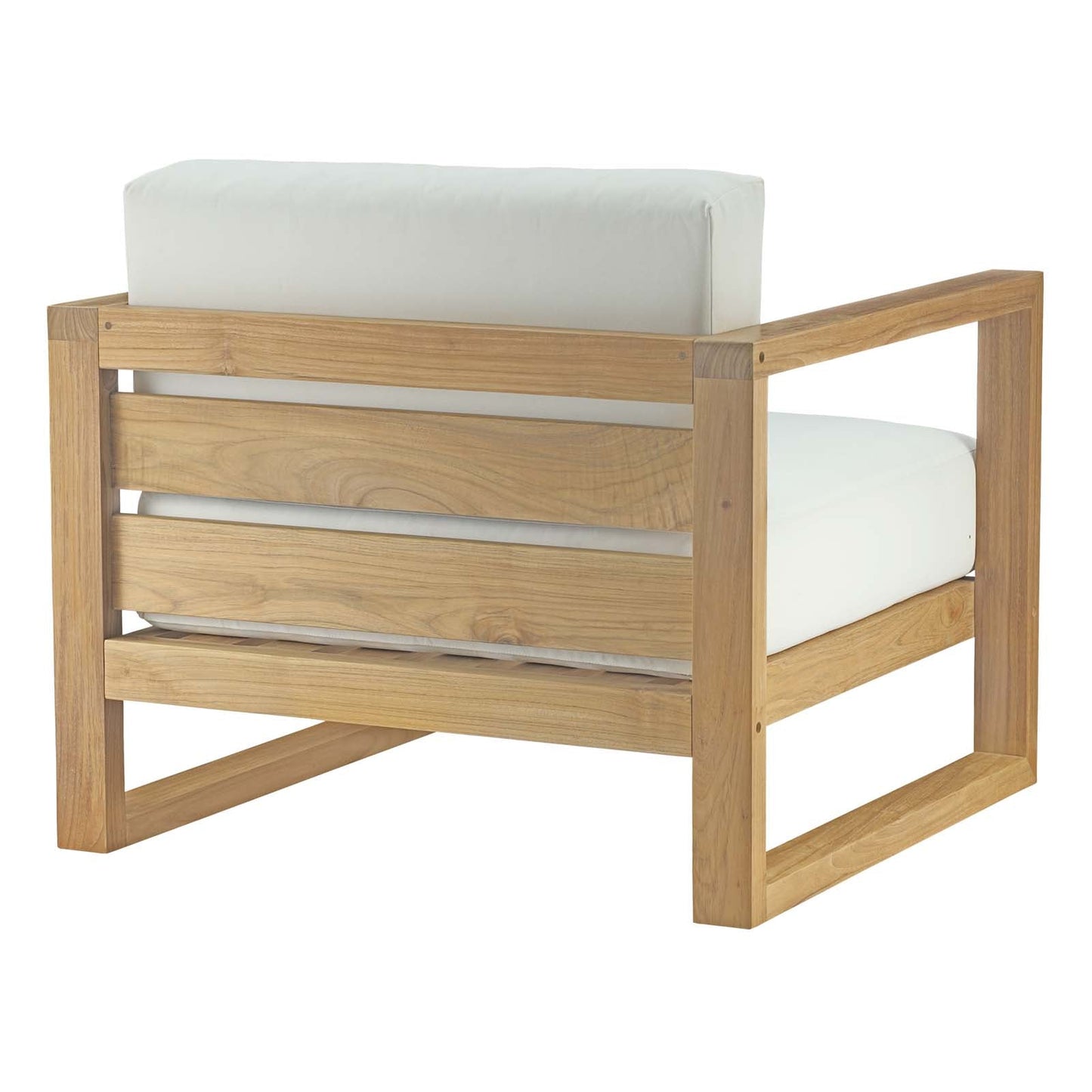 Modway Furniture Upland 3 Piece Outdoor Patio Teak Set - EEI-3119-NAT-WHI-SET